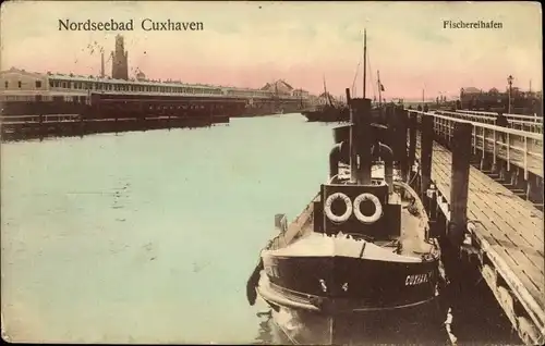 Ak Cuxhaven, Fischereihafen, Fischkutter