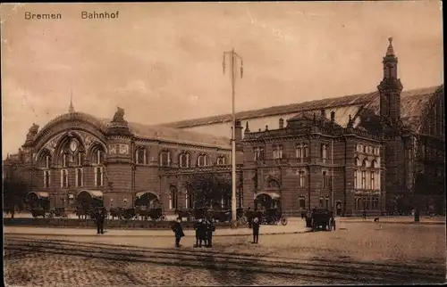 Ak Hansestadt Bremen, Bahnhof