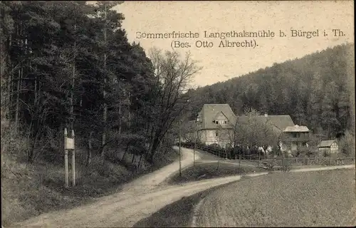 Ak Bürgel in Thüringen, Sommerfrische Langethalsmühle