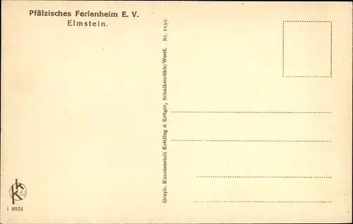 Ak Elmstein in der Pfalz, Pfälzisches Ferienheim E.V., Waschraum