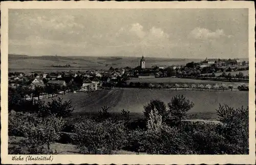 Ak Wiehe im Unstruttal Kyffhäuserkreis, Gesamtansicht von der Schieferspitze