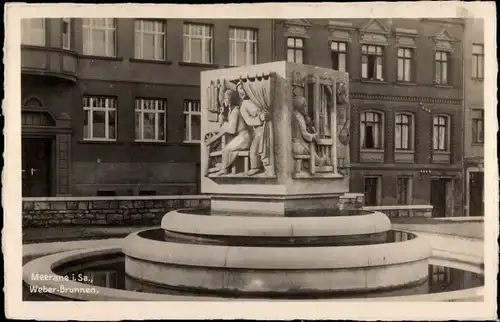 Ak Meerane in Sachsen, Weber-Brunnen