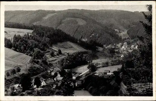Ak Obstfelderschmiede Mellenbach Glasbach in Thüringen, Panorama, Schwarzatal