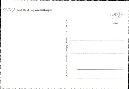 Ak Haidlfing Wallersdorf in Niederbayern, Fliegeraufnahme von Ort und Umgebung, Felder