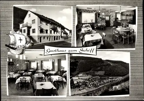Ak Rockenau Eberbach am Neckar, Gasthaus und Pension Zum Schiff, Panorama