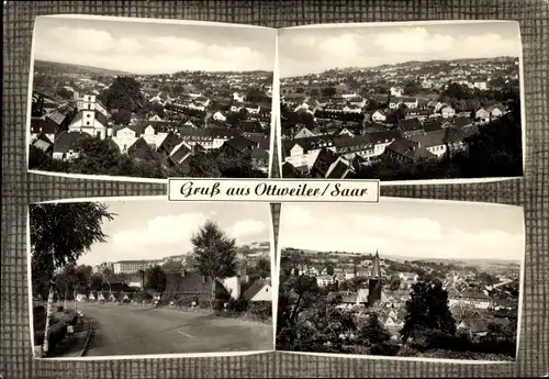 Ak Ottweiler im Saarland, Blick über die Stadt, Teilansichten