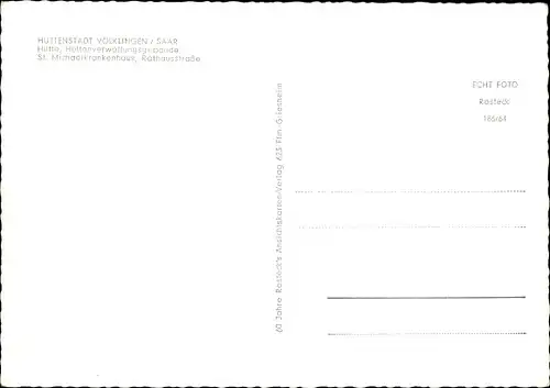 Ak Völklingen im Saarland, Hütte, Hüttenverwaltungsgebäude, St. Michaelkrankenhaus
