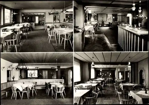 Ak Schnetzenhausen Friedrichshafen am Bodensee, Gasthof Krone, Speiseraum, Bar