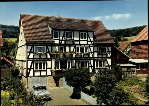 Ak Wickersrode Hessisch Lichtenau in Hessen, Privatpension Illhardt, Fachwerkhaus, Bauernhof