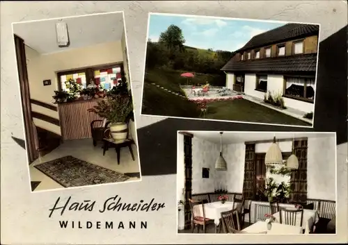 Ak Wildemann Clausthal Zellerfeld im Oberharz, Haus Schneider, Speiseraum, Aufenthaltsbereich