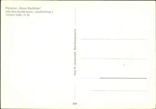 Ak Bad Gandersheim am Harz, Pension Haus Karlchen, Speiseraum