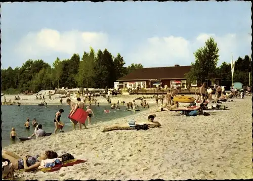 Ak Meißendorf Winsen Aller, Hüttenseepark, See Hütte, Strandpartie