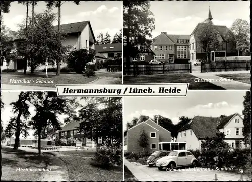Ak Hermannsburg Südheide in der Lüneburger Heide, Pfarrvikar Seminar, Christian-Schule