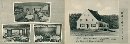 Klapp Ak Kreuznick Hirten in der Eifel, Pension Cafe Waldblick, Innenansicht