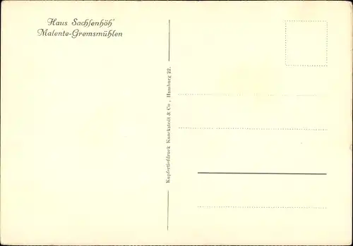 Ak Gremsmühlen Malente in Ostholstein, Haus Sachsenhöh, Gesellschaftszimmer