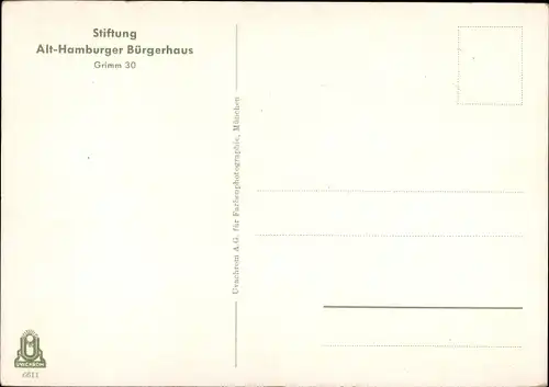 Ak Hamburg, Alt Hamburger Bürgerhaus, Grimm 30, Fleetenkieker