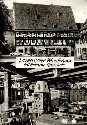 Ak Maulbronn im Schwarzwald, Klosterkeller, Historische Gaststube