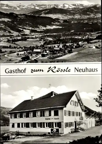 Ak Neuhaus Scheffau Scheidegg in Bayern, Panorama, Gasthof zum Rössle