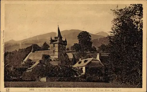 Ak Beaudean Hautes-Pyrénées, Kirche, Pic du Midi