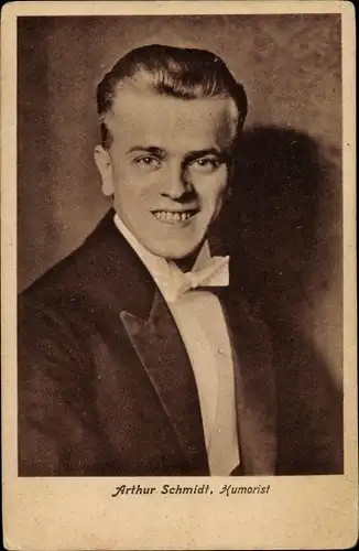 Ak Humorist Arthur Schmidt, Portrait, Autogramm