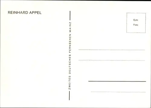 Ak Journalist Reinhard Appel, Portrait, Autogramm