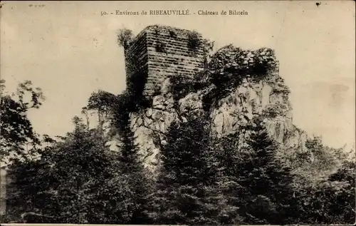 Ak Ribeauvillé Rappoltsweiler Elsass Haut Rhin, Chateau de Bilstein