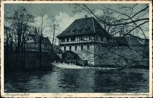 Ak Burgsteinfurt Steinfurt, Wasserpartie an der Schlossmühle mit Ritterburg