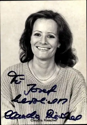 Ak Schauspielerin Claudia Rieschel, Portrait, Autogramm