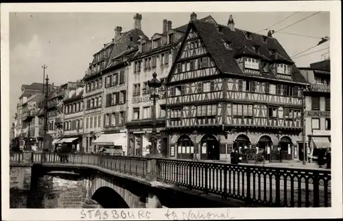 Ak Strasbourg Straßburg Elsass Bas Rhin, Straßenpartie, Häuserreihe