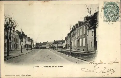 Ak Crécy Somme, Avenue de la Gare