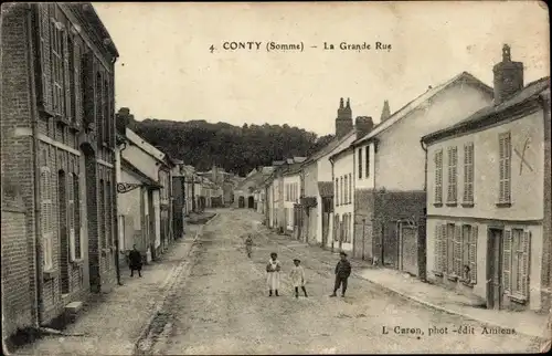 Ak Conté Somme, La Grande Rue