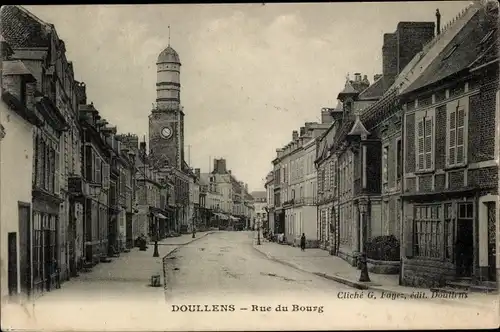 Ak Doullens Somme, Rue du Bourg