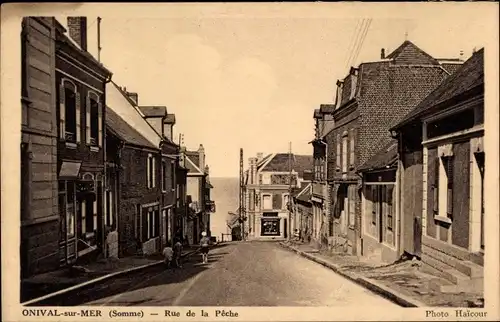 Ak Onival Ault Somme, Rue de la Peche