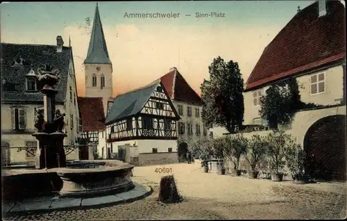 Ak Ammerschwihr Ammerschweier Elsass Haut Rhin, Sinn-Platz