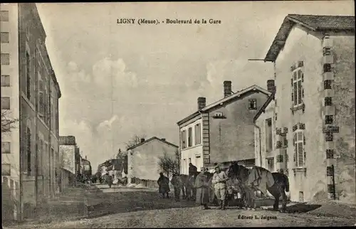 Ak Ligny-Meuse, Boulevard de la Gare