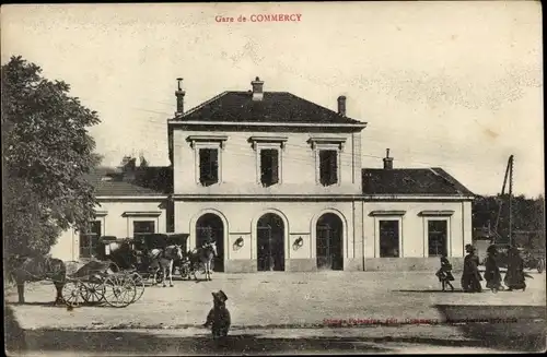 Ak Commercy Meuse, vue générale de la gare de l'extérieur