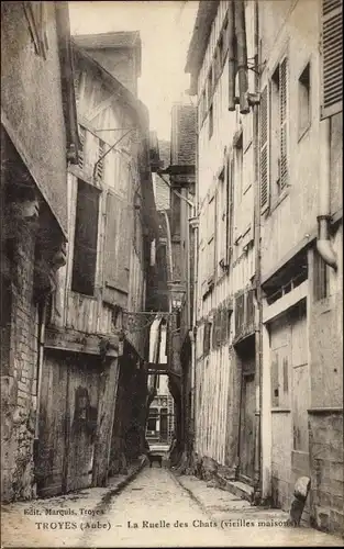 Ak Troyes Aube, Ruelle des Chats