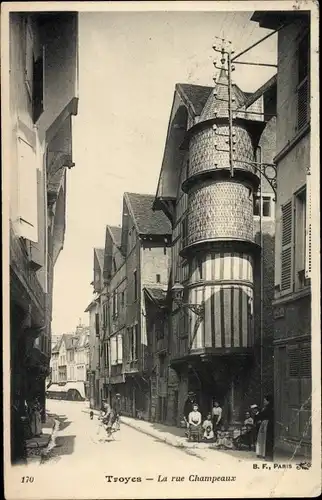 Ak Troyes Aube, Rue Champeaux