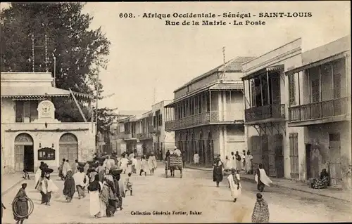 Ak Saint Louis Senegal, Rue de la Mairie, La Poste