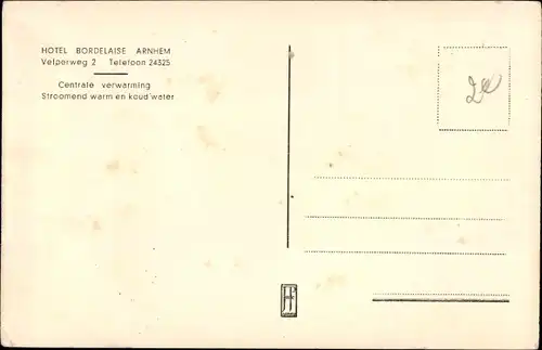 Ak Arnhem Gelderland Niederlande, Velperweg 2, Hotel Bordelaise