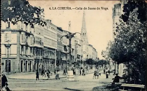 Ak La Coruña Galicien, Calle de Juana de Vega
