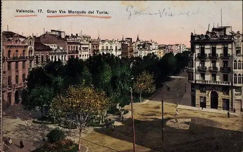Ak Valencia Stadt Spanien, Gran Via Marques del Turia