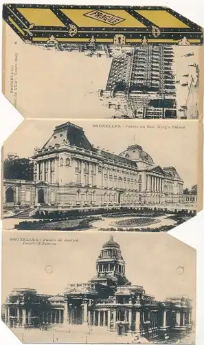 Klapp Ak Brüssel Brüssel, Justizpalast, Königspalast, Rathaus, Fragile