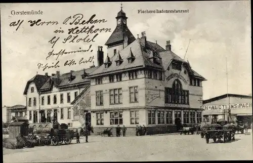 Ak Geestemünde Bremerhaven, Fischereihafen Restaurant