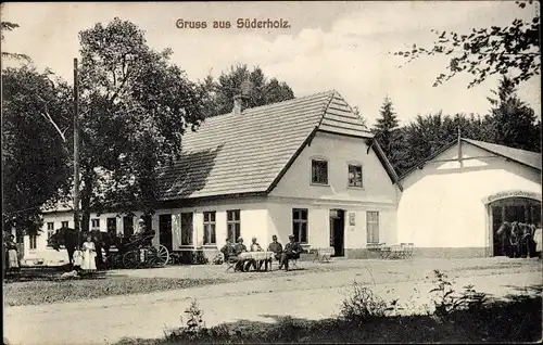 Ak Süderholz Sieverstedt in Schleswig Holstein ?, Partie an einem Gasthaus