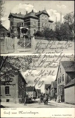 Ak Marienhagen Duingen in Niedersachsen, Straßenpartie, Villa Rogge