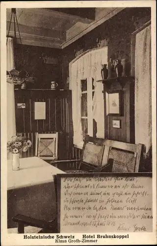 Ak Malente in Ostholstein, Hotel Bruhnskoppel, Klaus Groth Zimmer, Innenansicht