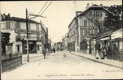 Ak Enghien les Bains Val d'Oise, Grande Rue