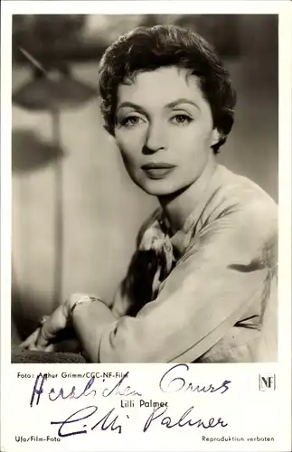Ak Schauspielerin Lilli Palmer, Portrait, Autogramm
