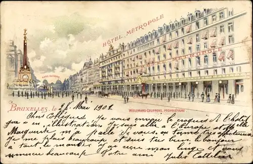 Ak Bruxelles Brüssel, Hotel Metropole, Wielemans-Ceuppens Eigentümer